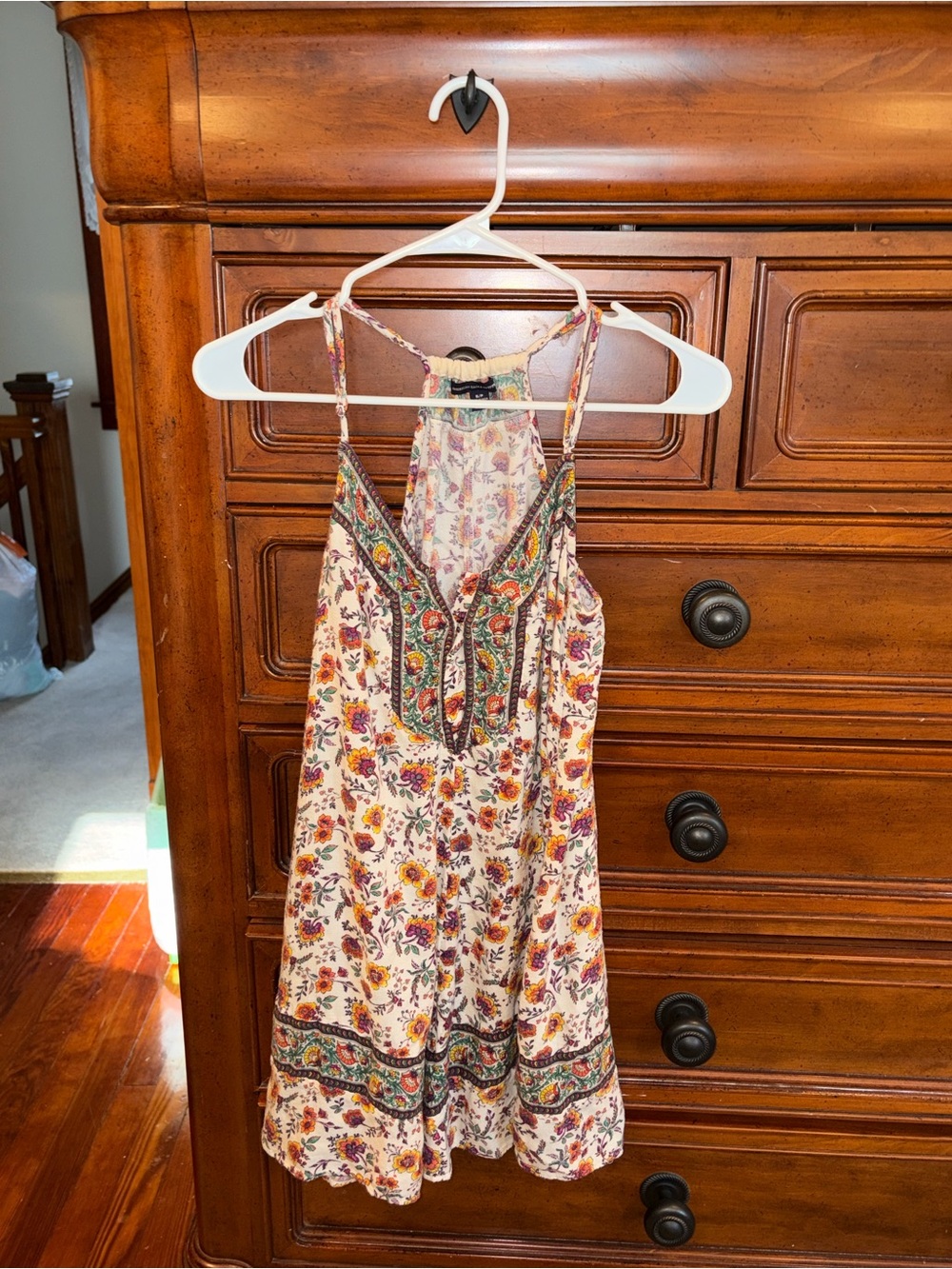 American Eagle Outfitters Floral Boho Halter Mini Dress – Size Small